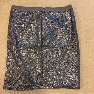 J. Crew silver sequined pencil skirt